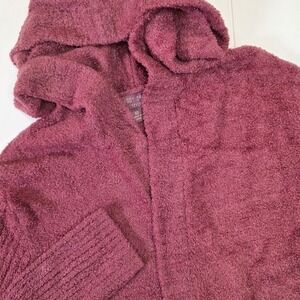 Barefoot‎ Dreams Size XS CozyChic Lite Long Hooded Cardigan Burgundy QVWCL1324